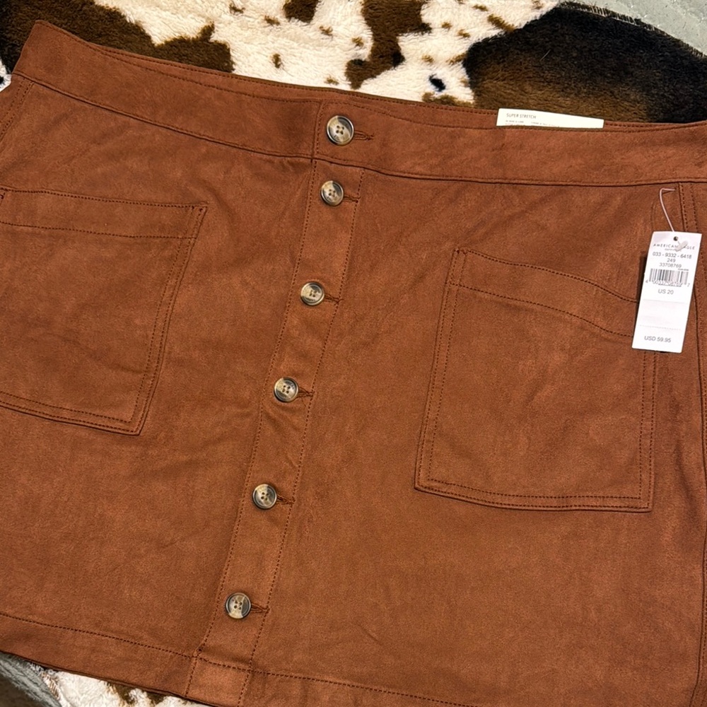 Chic Brown Button-Front Skirt